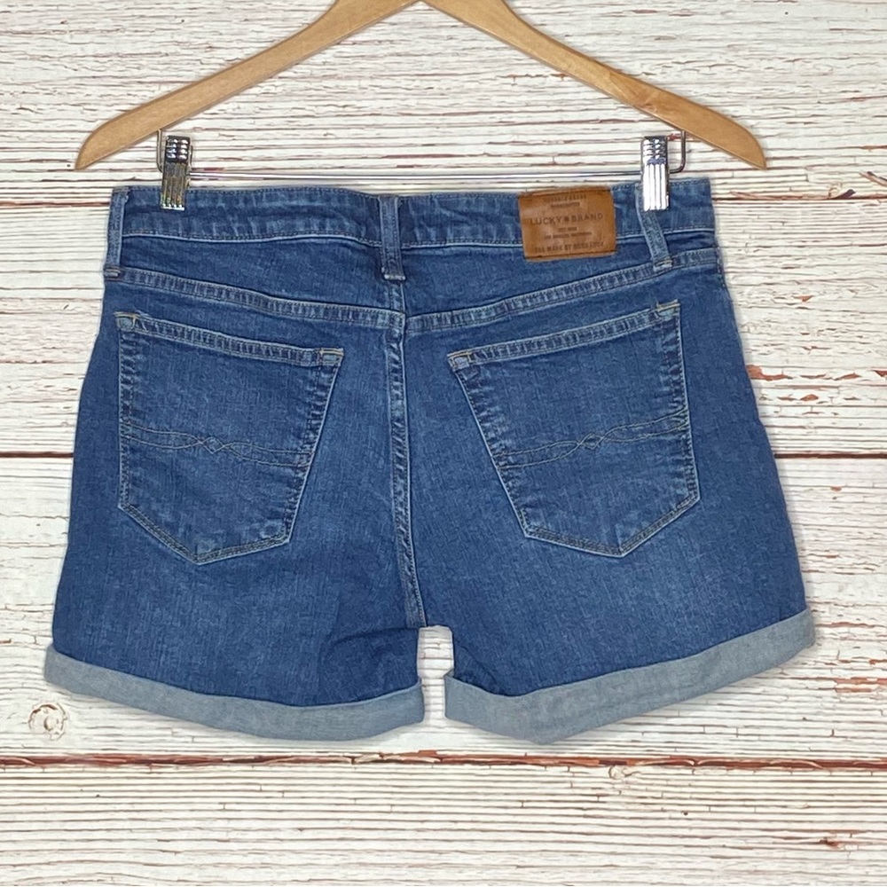 Lucky Brand Jeans The Roll Up Denim Shorts Sz 4 27 - Picture 6 of 9